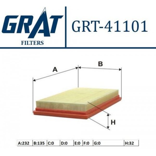 GRAT 41101 HAVA FILTRESI NISSAN MICRA-K12 03>10 1.6 BENZINLI-NOTE 07>10 1.6 BENZINLI-QASHQAI 07>11 1.5 DCI