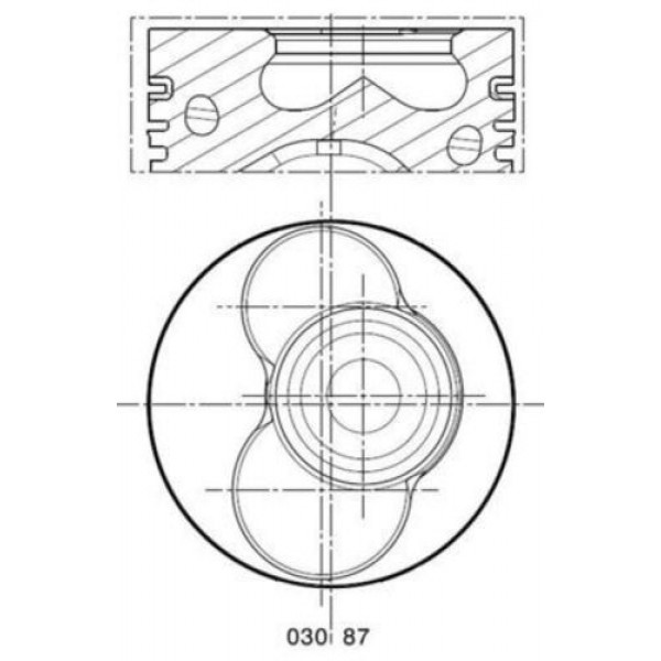 MAHLE-KNECHT-BEHR 0308702 030PI00087102 MOTOR PISTON SEGMAN 0.50 VW T5 AXB-AXC 3.4 SILINDIR 80.01 030 PI 00087102