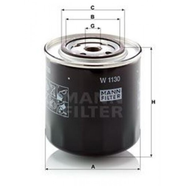 MANN W1130 YAG FILTRTESI MASTER I 2.5 D (Q..4) SOFIM-8140.61 | 52 KW 72 HP | 09.1980-11.1989