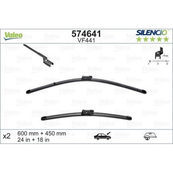 VALEO 574641 SILECEK SUPURGESI FLAT BLADE X2 BRAVO 03 07>