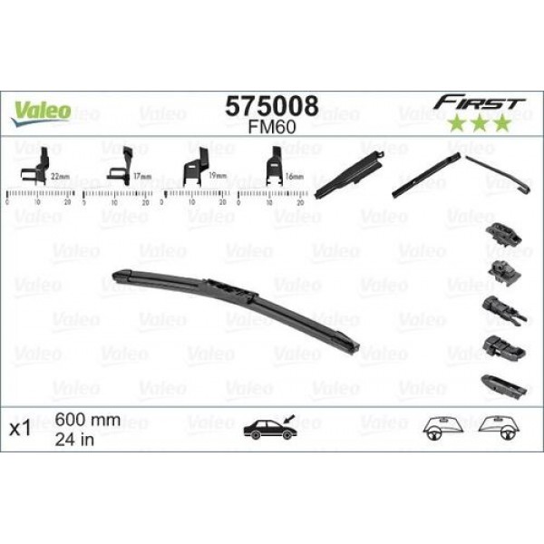 VALEO 575008 SILECEK SUPURGESI 600MM ADET FIRST MULTICONNECTION FM60 MUZ TIPI