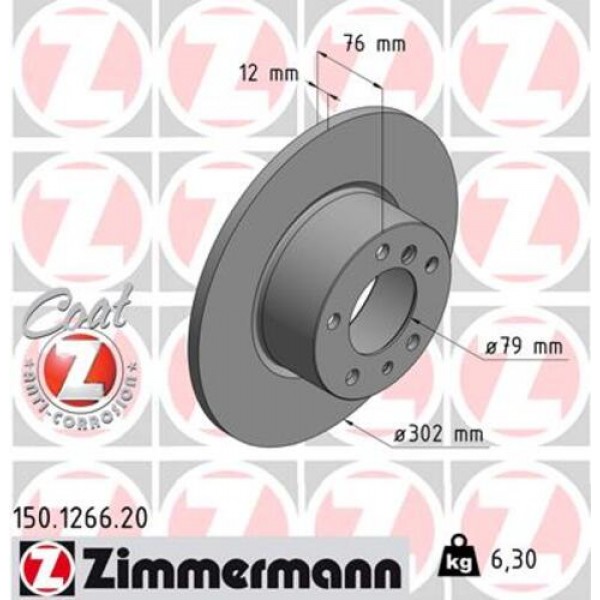 ZIMMERMANN 150.1266.20 FREN DISKI ON BMW E34 88 96