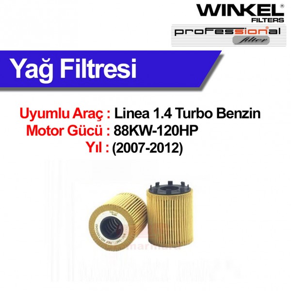 WINKEL O Fiat Linea 1.4 Turbo (2007-2012) Yağ Filtresi