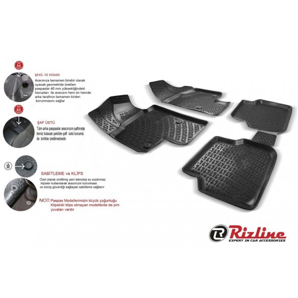 Rizline PAS102 RİZLİNE ALFA ROMEO 156 1996-2007 3D HAVUZLU PASPAS