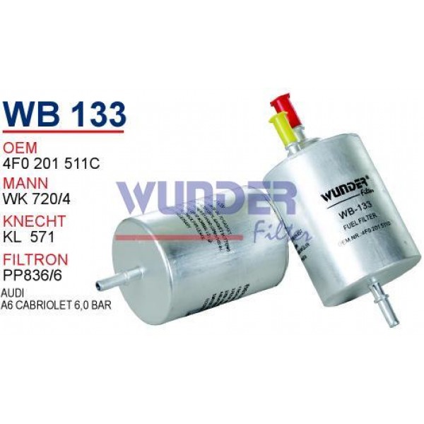 WUNDER WB133 WUNDER WB133 MAZOT FİLTRESİ - AUDİ A6 6,0 BAR
