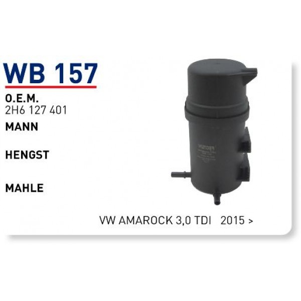 WUNDER WB157 WUNDER WB157 MAZOT FİLTRESİ - VW AMAROCK 3,0 TDİ 2015 -