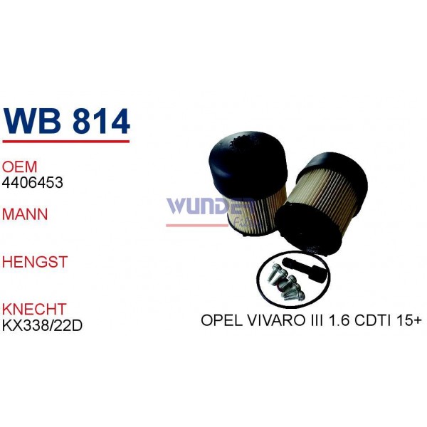 WUNDER WB814 WUNDER WB814 MAZOT FİLTRESİ - Renault MASTER III bus (JV) - [2011 - 2013]