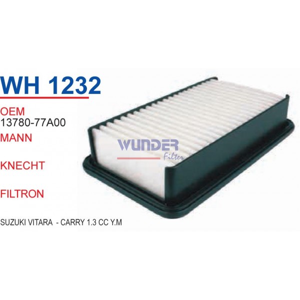 WUNDER WH1232 WUNDER WH1232 HAVA FİLTRESİ - SUZUKi ViTARA - CARRY 1.3 CC Y.M