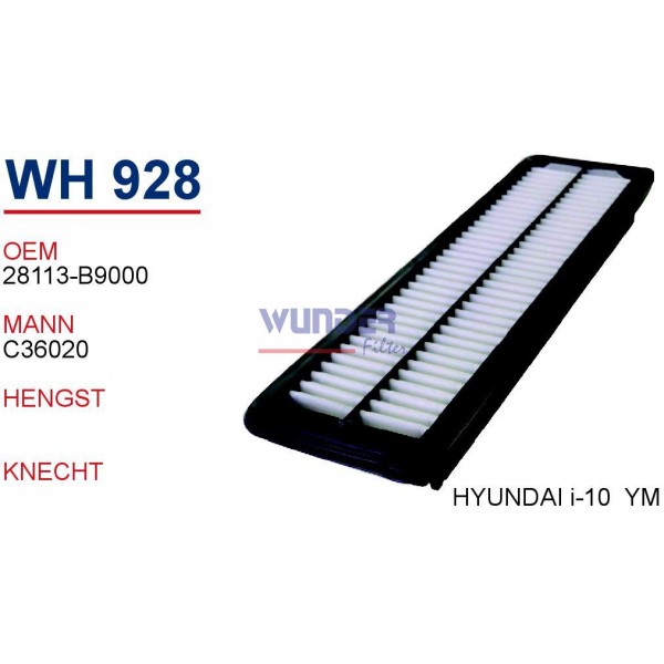 WUNDER WH928 HAVA FİLTRESİ - HYUNDAİ İ-10 II , 1.2 BENZ. 11/13-;-;