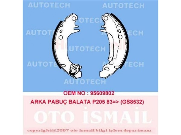 AUTOTECH PB4029 KAMPANA BALATA CITROEN VISA 1.6GTI 1.7D 180×32 GS8532