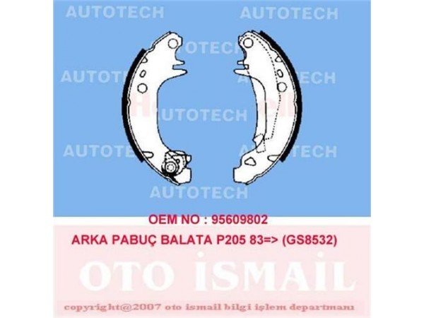 AUTOTECH PB4029 KAMPANA BALATA CITROEN VISA 1.6GTI 1.7D 180×32 GS8532