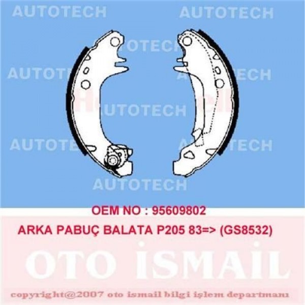 AUTOTECH PB4029 KAMPANA BALATA CITROEN VISA 1.6GTI 1.7D 180×32 GS8532