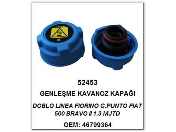 BEMOT 52453 RADYATÖR YEDEK SU DEPO KAPAGI MAVI LINEA FIORINO 500 BRAVO II 1.3 MJTD 1.6 MJTD 2.0 MJTD 1.4 BAR