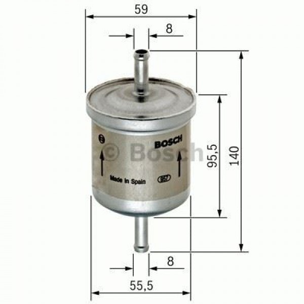 BOSCH 450905002 BENZIN FILTRESI UNO 70 / 106 205 306 309 / ASTRA F VECTRA A / POLO III CADDY / CORDOBA IBIZA 1.4 1.6 2.0 16V 1.4 16V 2.0 C14NZ C14SE C20NE C20NE X20XEV TIRNAKSIZ