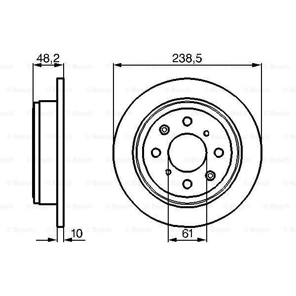 BOSCH 986478350 FREN DISKI ARKA CIVIC IV 87-