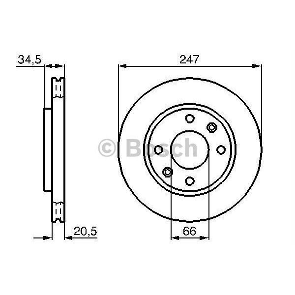 BOSCH 986478370 FREN DISKI ÖN 106 91-