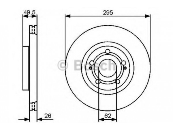 BOSCH 986479454 FREN DISKI ÖN. [295 26-24 MM . HAVA KANALLI YÜKSEK KARBON ALASIMLI 0986479561