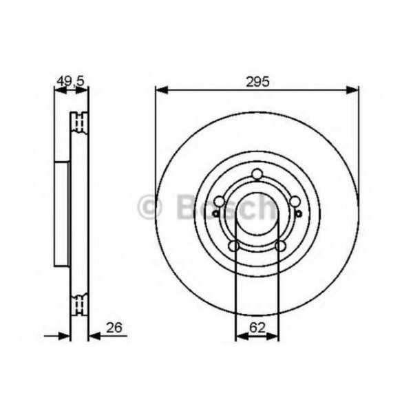BOSCH 986479454 FREN DISKI ÖN. [295 26-24 MM . HAVA KANALLI YÜKSEK KARBON ALASIMLI 0986479561