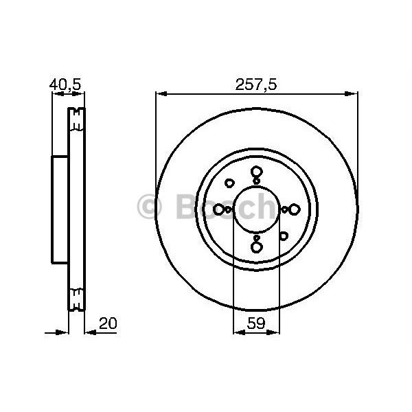 BOSCH 0986479W68 FREN DİSKİ. ÖN. [257.4 /20-18.2 MM]. HAVA KANALLI. KAPLAMALI