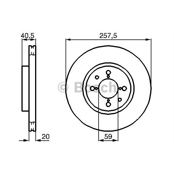 BOSCH 0986479W68 FREN DİSKİ. ÖN. [257.4 /20-18.2 MM]. HAVA KANALLI. KAPLAMALI