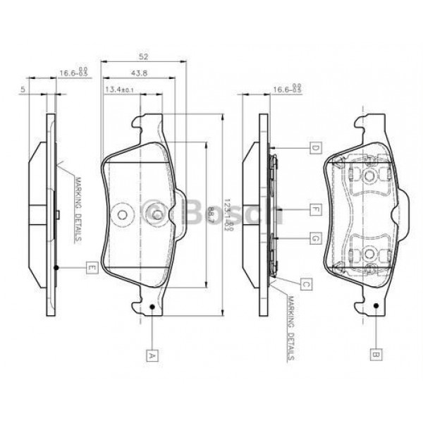 0986TB2410 FREN BALATASI ARKA LAGUNA II 01-; MEGANE II LATITUDE VECTRA C 03-;FOCUS II 05-; CONNEC 06-;PRIMERA 02-;