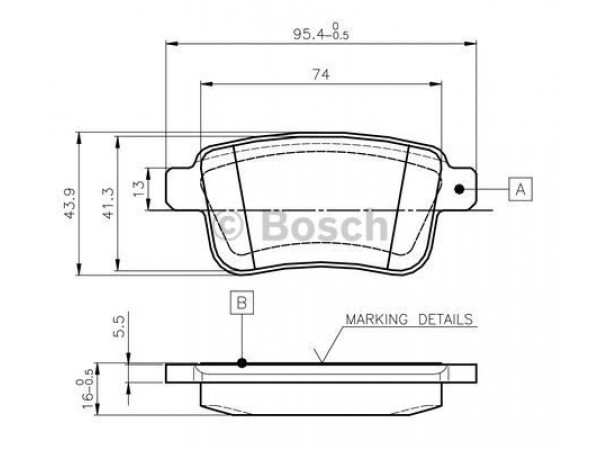 BOSCH 986495418 
 0986TB3063 ARKA BALATA KNG III EXPRESS 1.5DCI 6.05-