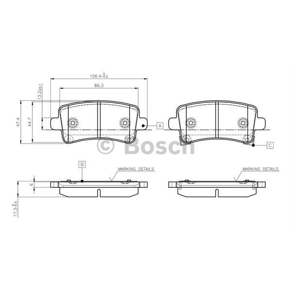 BOSCH 0986TB3106 FREN BALATASI ARKA INSIGNIA 08-