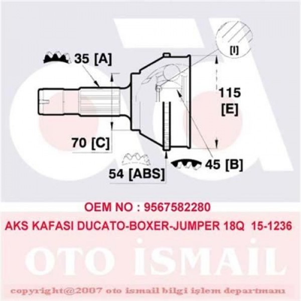 AKS KAFASI DIS DUCATO / BOXER / JUMPER 18Q