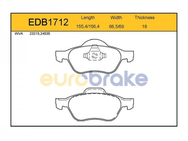 EUROBRAKE EDB1712 ÖN BALATA MGN II SCENIC 15 DCI/1.6 16V 03 CLIO III 2.016V 2.06 GDB1687-FDB1866-LP2252