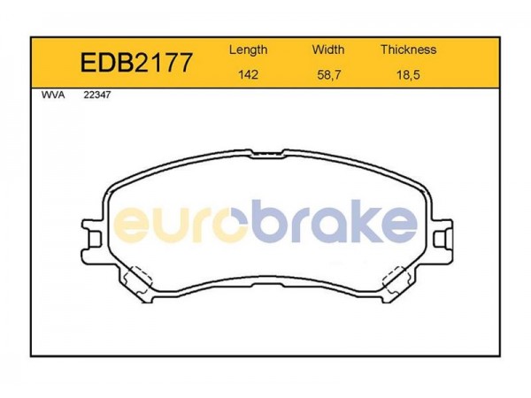 EUROBRAKE EDB2177 ÖN BALATA MGN IV-SCENIC IV-TALISMAN-ESPACE V 1.2TCe-1.5DCİ-1.6TCe-DCİ 16 18.5×142×56.7 GDB2152-FDB4869-LP3275