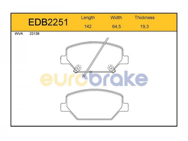 EUROBRAKE EDB2251 ÖN BALATA INSIGNIA B 17 ----LP3371