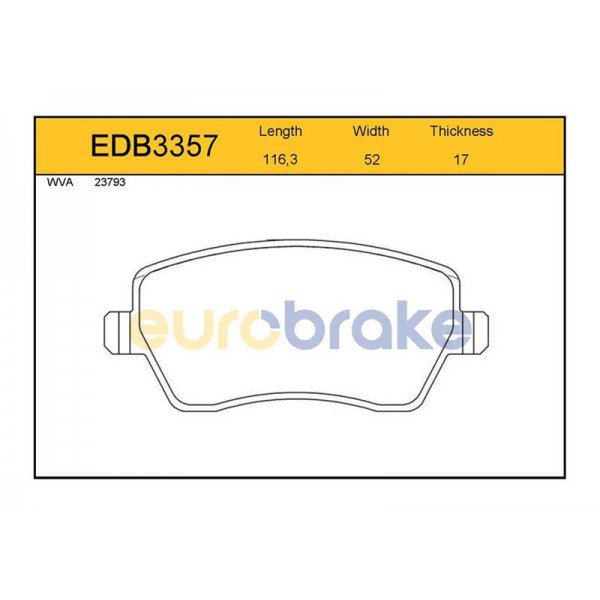 EUROBRAKE EDB3357 ÖN BALATA MODUS-CLIO III 05 LOGAN 02/07 ACCORD VIII 2.0 02/03 MICRA 03 SWIFT 05 GDB3332-FDB1617W-LP1865