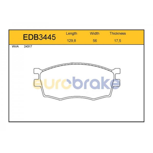 EUROBRAKE EDB3445 ÖN BALATA ACCENT ERA 1.4 GL-1.5 CRDI-1.6 GLS 05 KIA RIO 1.4 1.5 CRDİ 1.6 GLS 05 İ20 09 GDB3420-FDB1955-LP1951