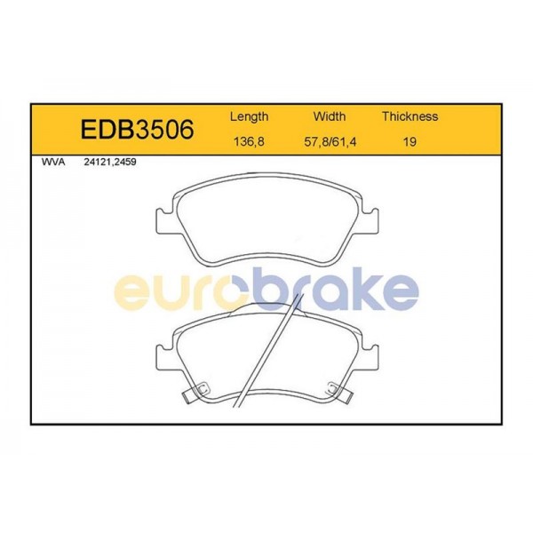 EUROBRAKE EDB3506 ÖN BALATA AURIS-COROLLA 1.4D-1.4 VVTI-1.6 VVTI-2.0D-4D-2.2D 07 D4D GDB3481-FDB4046-LP2102