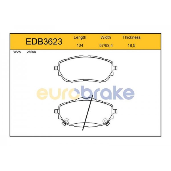 EUROBRAKE EDB3623 ÖN BALATA AURIS NZE18-ZRE18 -COROLLA SEDAN 1.6 VVTİ-1.33-1.6-1.8 VVTİ-1.4 D4D 12 GDB3598-FDB4648-LP2691