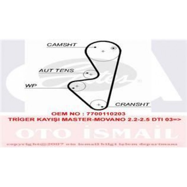GATES 5573XS TRIGER EKSANTRIK KAYISI MASTER II / MOVANO 2.5 DCI G9U 16V 089x250