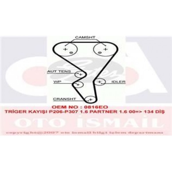GATES 5581XS TRIGER EKSANTRIK KAYISI 106 206 307 PARTNER II / SAXO XSARA C4 BERLINGO II 1.6 16V TU5JP 134x254