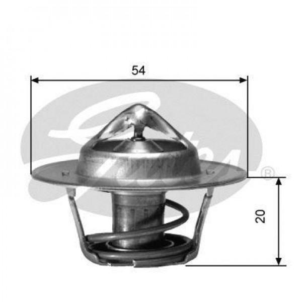 GATES TH00182G2 TERMOSTAT DUCATO / R9 R11 FLASH R19 CLIO KANGOO MEGANE LAGUNA / 106 205 206 306 405 406 605 PARTNER BOXER / ZX SAXO XSARA C15 BERLINGO JUMPER 82C°