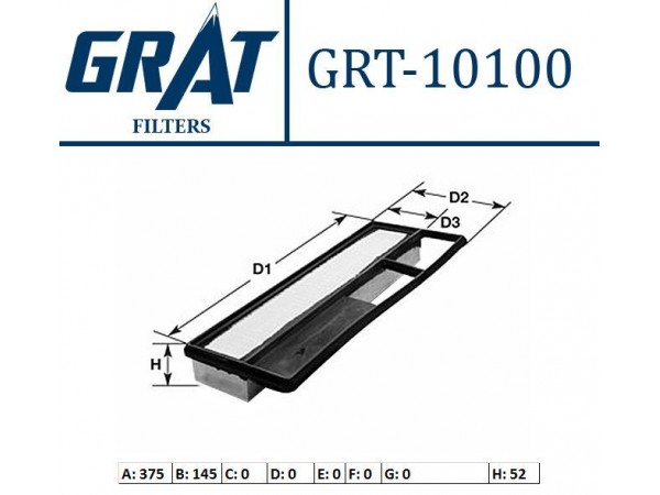 GRAT 10100 HAVA FILTRESI 500 ALBEA LINEA DOBLO FIORINO IDEA PANDA PUNTO EVO / COMBO / KA 1.3 JTD 1.3 CDTI