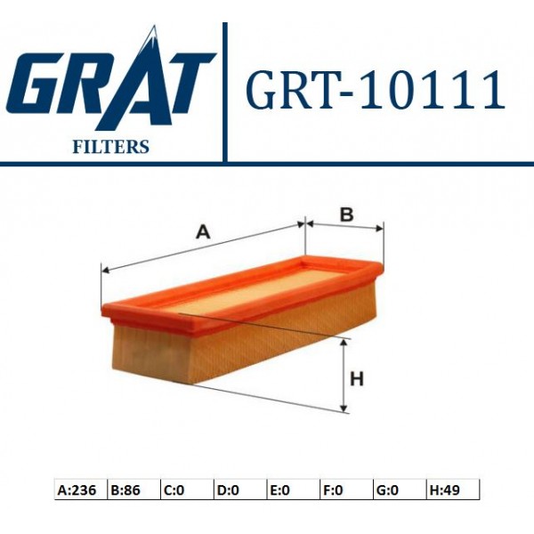 GRAT 10111 HAVA FILTRESI TEMPRA TIPO UNO 70 1.4IE