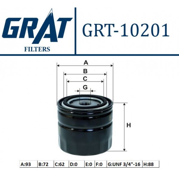 GRAT 10201 YAG FILTRESI M124 M131 EDKS  M131 DOGAN 1.6IE / FAVORIT / S40 S70 V40 V70