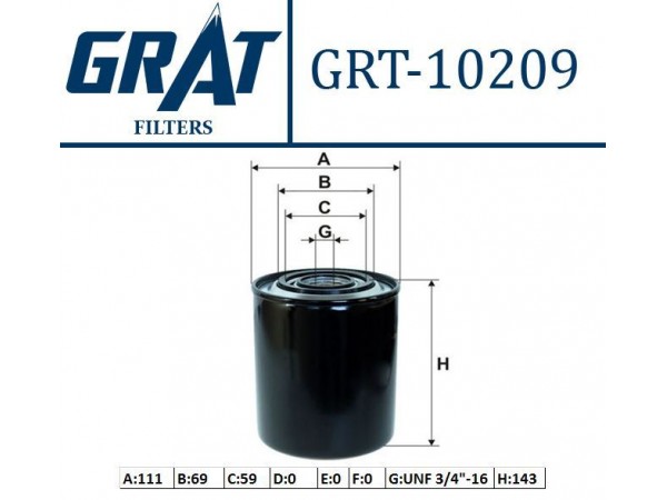GRAT 10209 YAG FILTRESI DUCATO / DAILY / MASTER I / BOXER / JUMPER / MOVANO 2.5D 2.5DTI 2.8JTD HDI