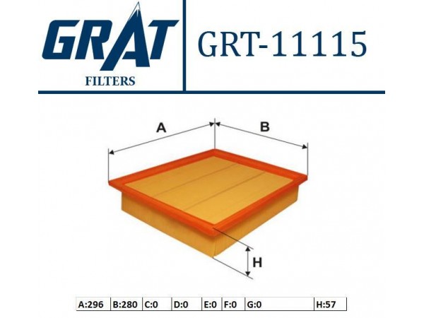 GRAT 11115 HAVA FILTRESI TRAFIC II / VIVARO / PRIMASTER 2.5 DCI 2.0 DCI 2.0 CDTI