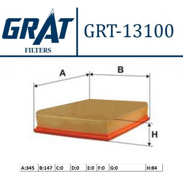 GRAT 13100 HAVA FILTRESI SCUDO / EXPERT / JUMPY 2.0 HDI 2.0D