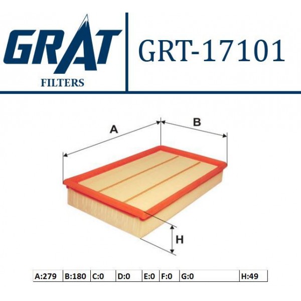 GRAT 17101 HAVA FILTRESI TRANSIT V184 TRANSIT V347  2.2 TDCI 2.4 TDCI 2.5 DCI