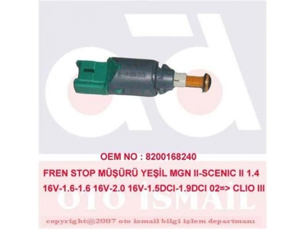 GVA 5411004 FREN STOP MÜSÜRÜ YESIL MEGANE II 1.4 16V 1.6 1.6 16V 2.0 16V 1.5DCI 1.9DCI 02-