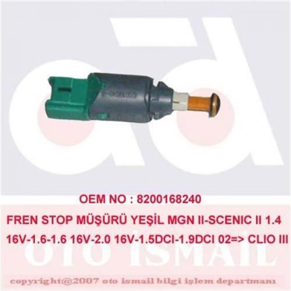 GVA 5411004 FREN STOP MÜSÜRÜ YESIL MEGANE II 1.4 16V 1.6 1.6 16V 2.0 16V 1.5DCI 1.9DCI 02-