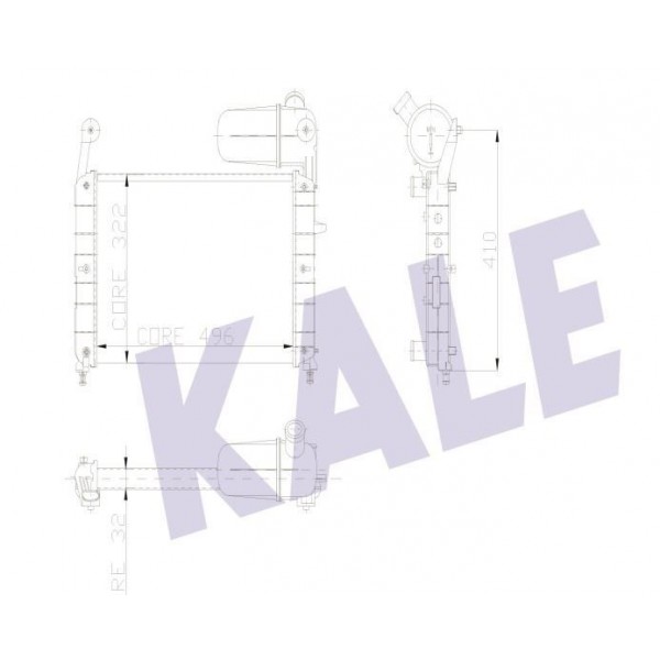 KALE OTO RADYATÖR 0108192AL SU RADYATÖRÜ BOXER JUMPER TEMPRA TIPO S SX LINEA 07-