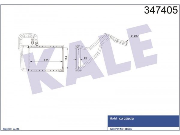KALE OTO RADYATÖR 347405 KALORIFER RADYATÖRÜ CERATO 04-