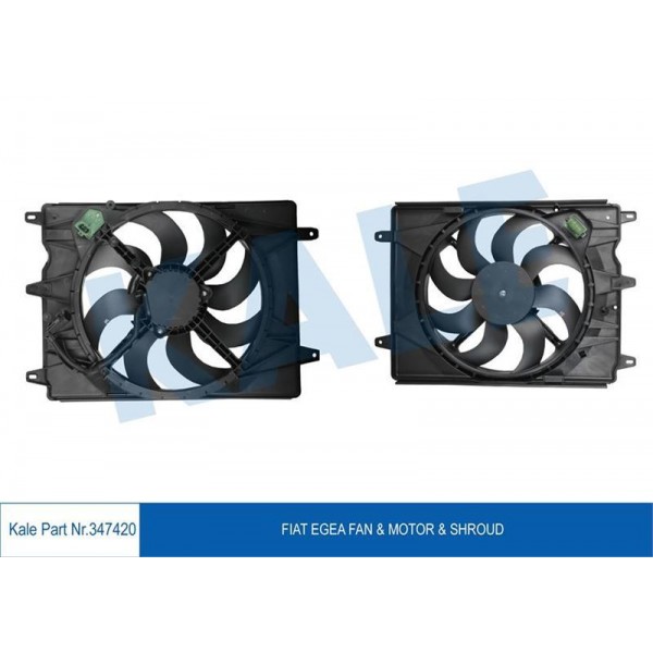 KALE OTO RADYATÖR 347420 FAN MOTORU DAVLUMBAZLI FIAT EGEA 1.3MT J 1.4 95PS